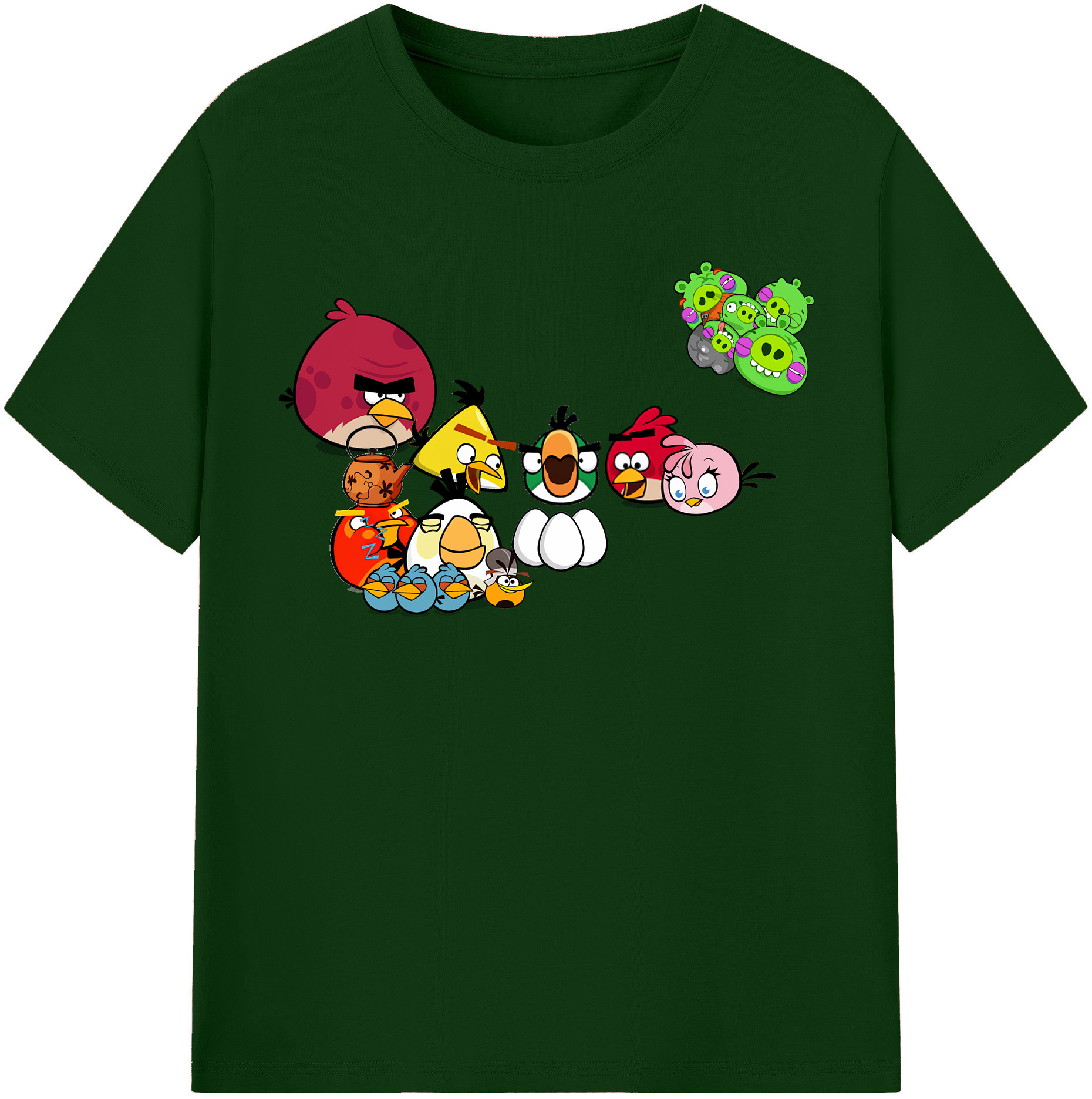 （画像用） Angry Birds アングリーバード 綿100％半袖Tシャツ（フロントプリント）